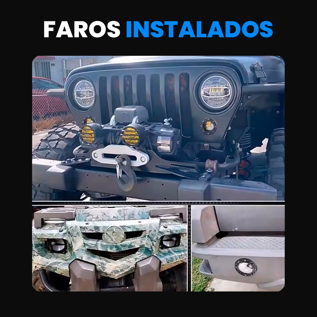 Faros Neblineros de Lupa Para Empotrar Bicolor