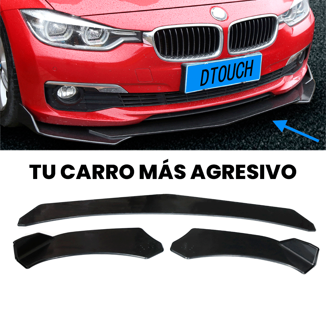 Lip de Facia Delantero 3 Piezas Negro Universal