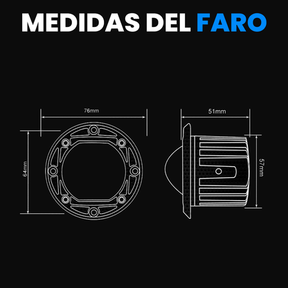 Faros Neblineros de Lupa Para Empotrar Bicolor