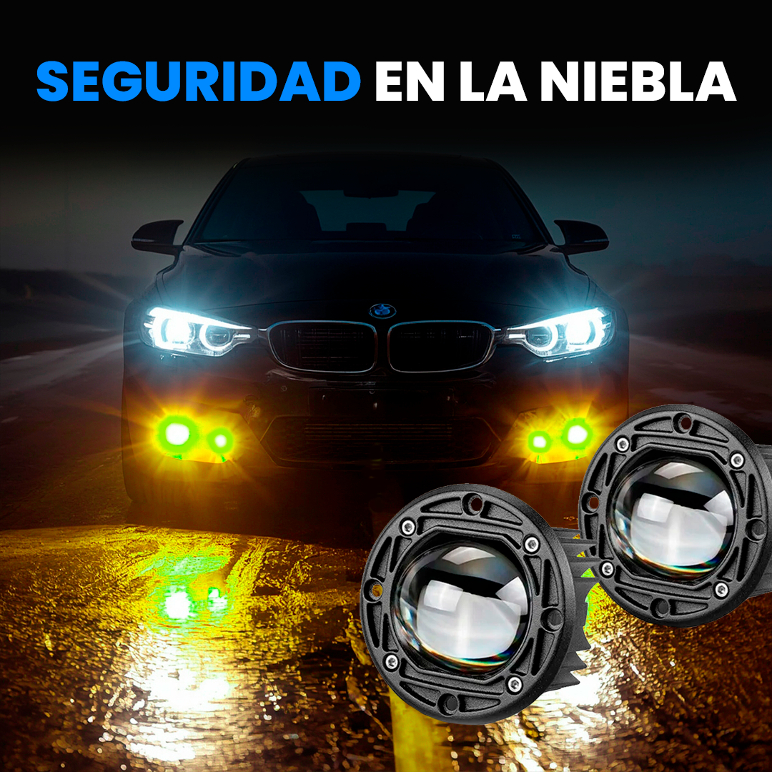 Faros Neblineros de Lupa Para Empotrar Bicolor